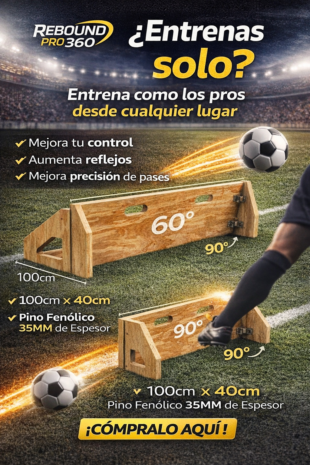 Tablero Rebotador de balon - Rebound Pro 360